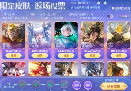 王者荣耀七周年返场皮肤出炉结果怎么样
