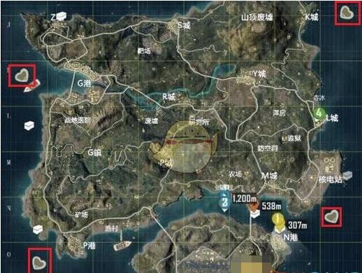 和平精英沙漠地图爱心岛在哪里